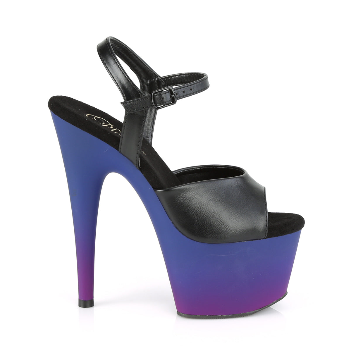Pleaser Damen Sandalen ADORE-709BP BLK Faux Leder / Blau-Purple Ombre