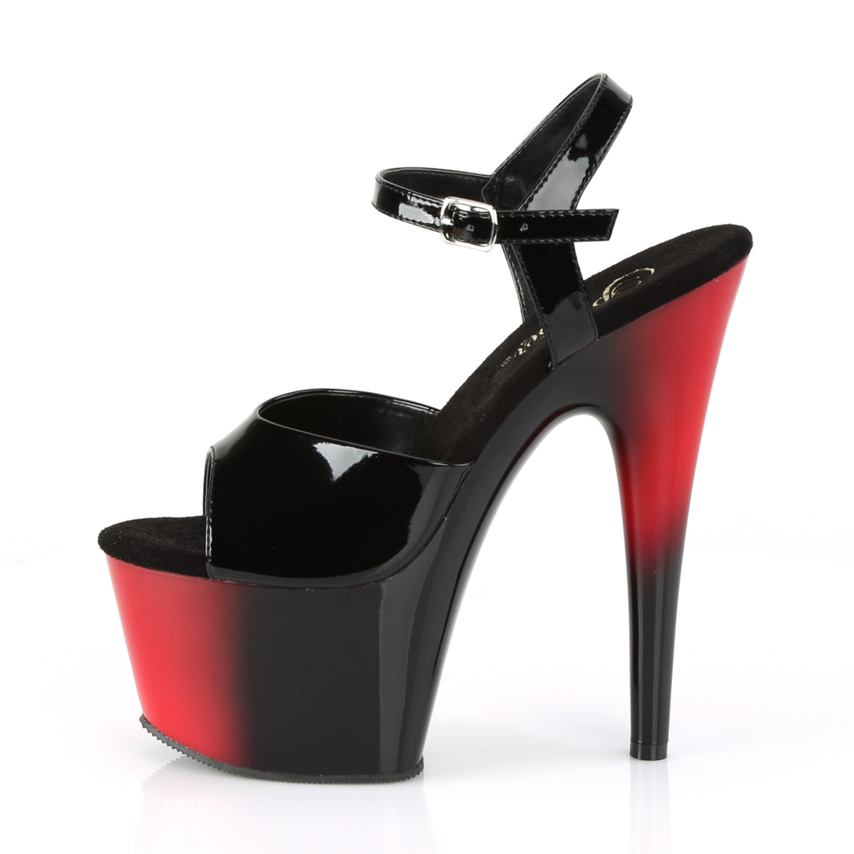 Pleaser Womens Sandals ADORE-709BR Blk Pat/Red-Blk