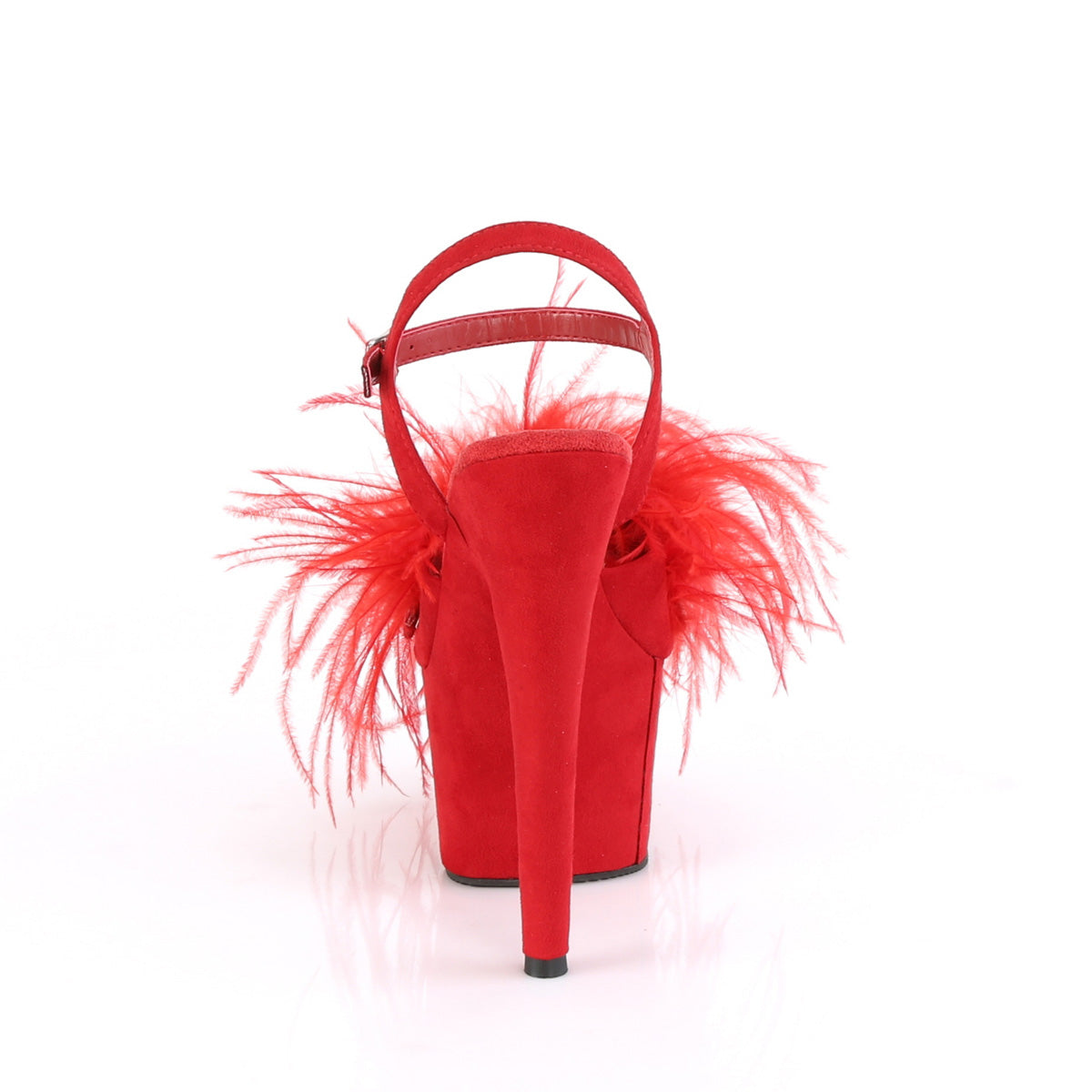 Pleaser Damen Sandalen ADORE-709F Red Faux Wildleder-Feder / Rot Faux Wildleder