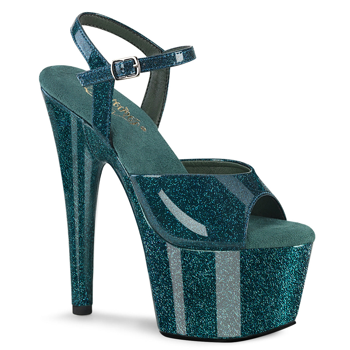 Pleaser ADORE-709gp blaugrüne glitter pat/m
