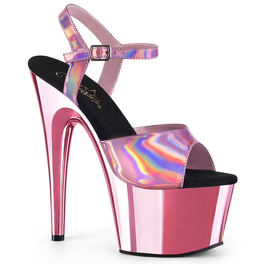 Pleaser Damen Sandalen ADORE-709HGCH B. Rosa Hologram / b. Rosa Chrome