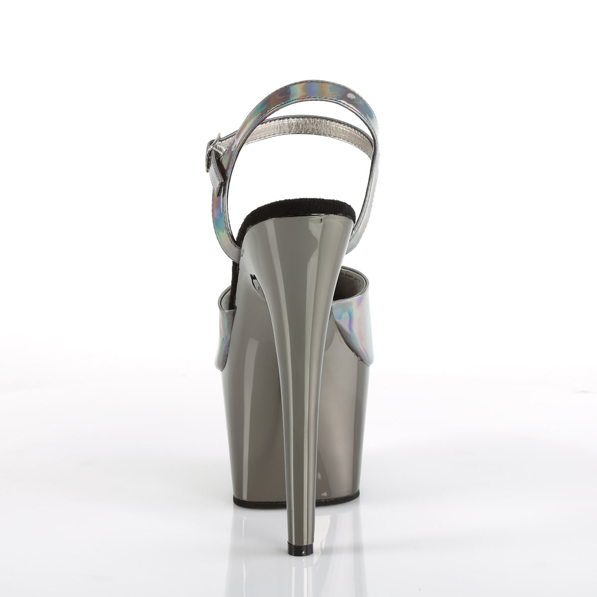 Pleaser Damen Sandalen ADORE-709Hgch Pewter Hologramm / Zinn Chrome