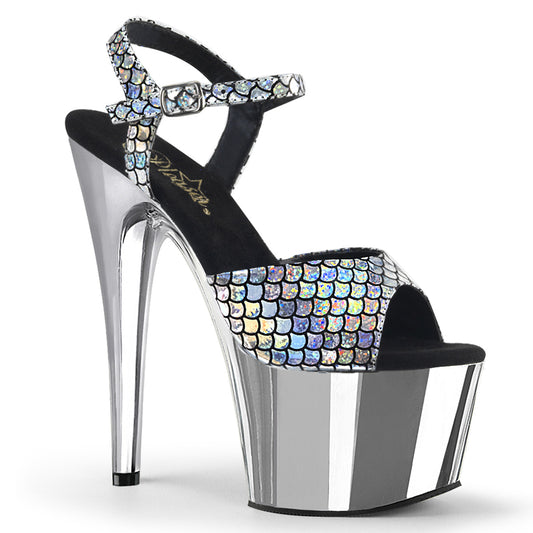 Pleaser Damen Sandalen ADORE-709MSC SLV Hologramm / SLV Chrome