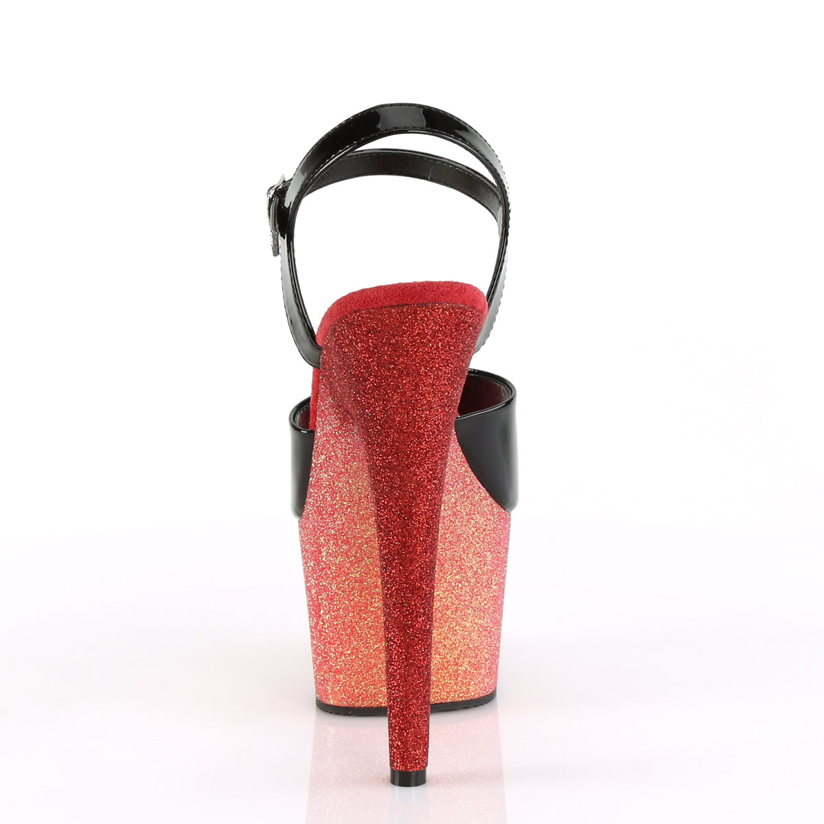 Pleaser Damen Sandalen ADORE-709ombre blk / rose gold-rot ombre