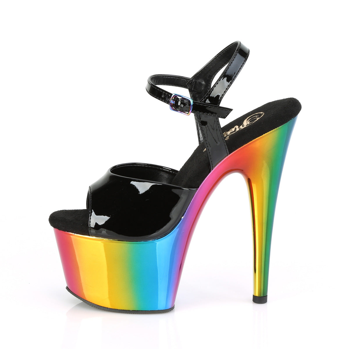 Pleaser Damen Sandalen ADORE-709rc blk pat /Rainbow Chrom