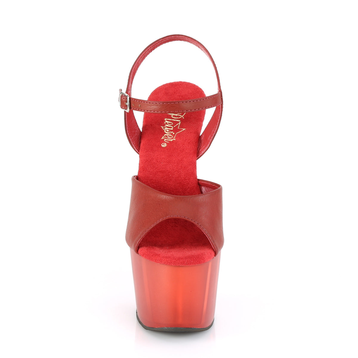 Pleaser Damen Sandalen ADORE-709T rotes Kunstleder / mattiertes Rot