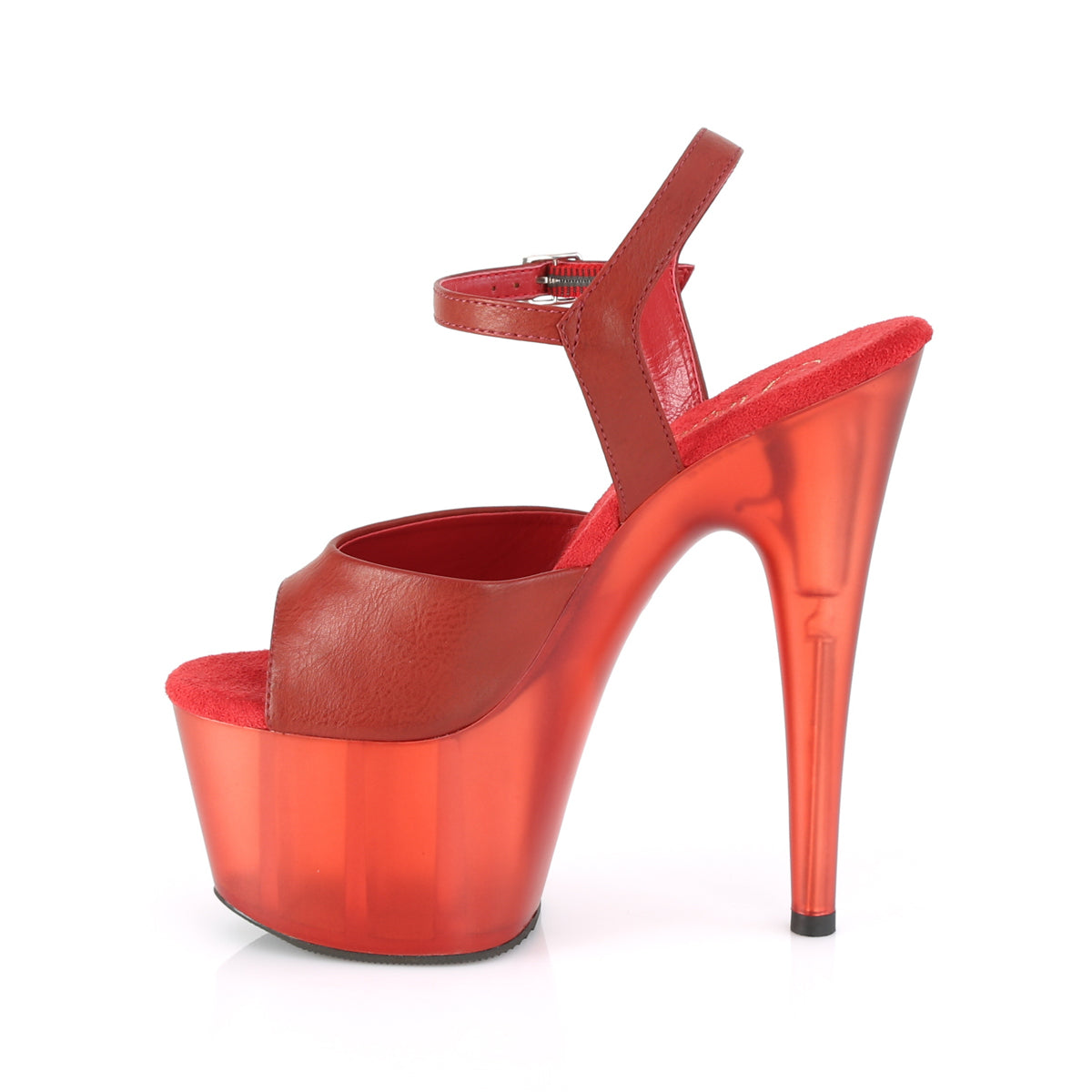Pleaser Damen Sandalen ADORE-709T rotes Kunstleder / mattiertes Rot