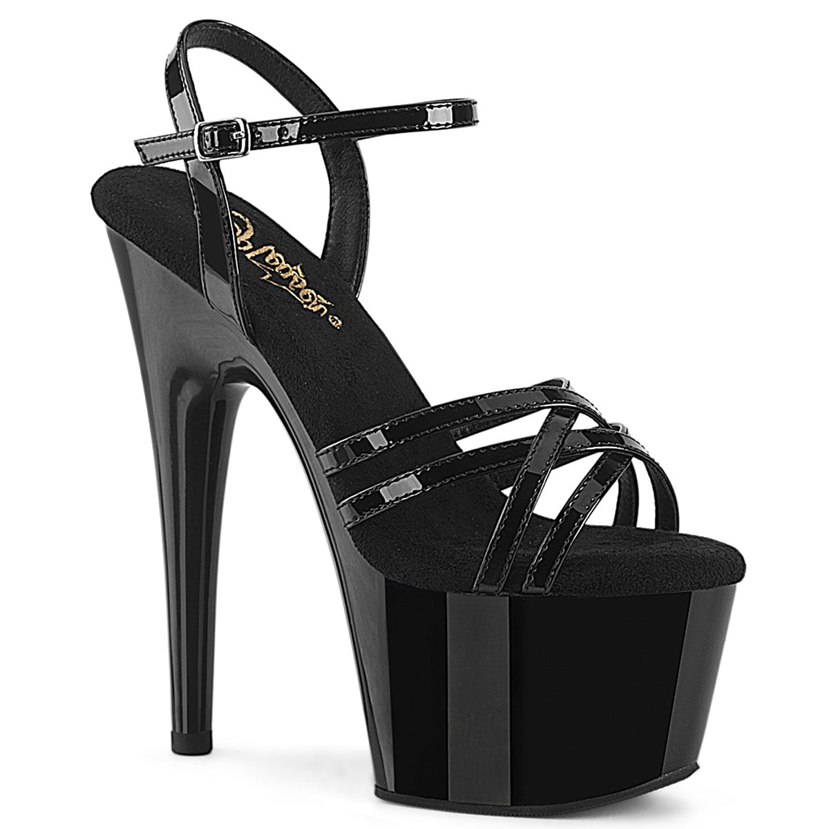 Pleaser Women's Platform Shoes ADORE-717 Blk Pat/Blk
