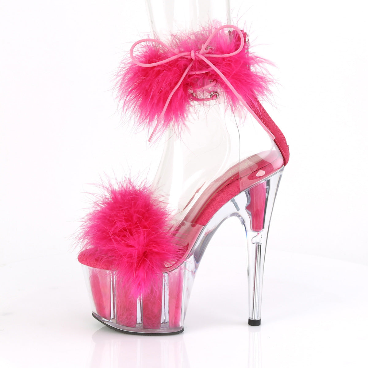 Pleaser Damen Sandalen ADORE-724f CLR-H. Rosa Pelz / h. Rosa-Fur