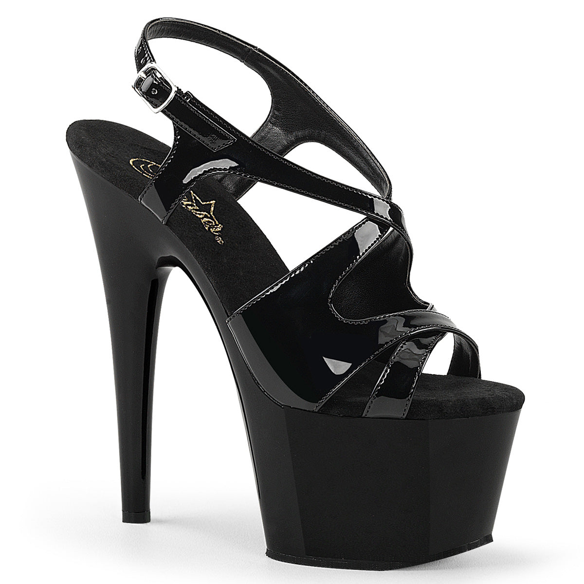 Pleaser Damen Sandalen ADORE-730 BLK Pat / BLK