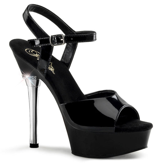 Pleaser Damen Sandalen ALLURE-609 BLK Pat / BLK