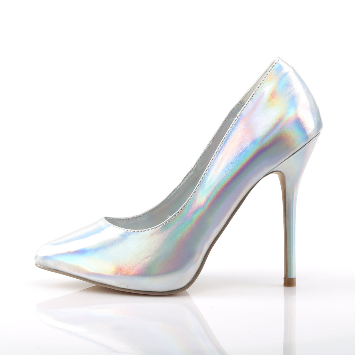 Pleaser Frauenpumpen AMUSE-20 SLV Hologramm PU