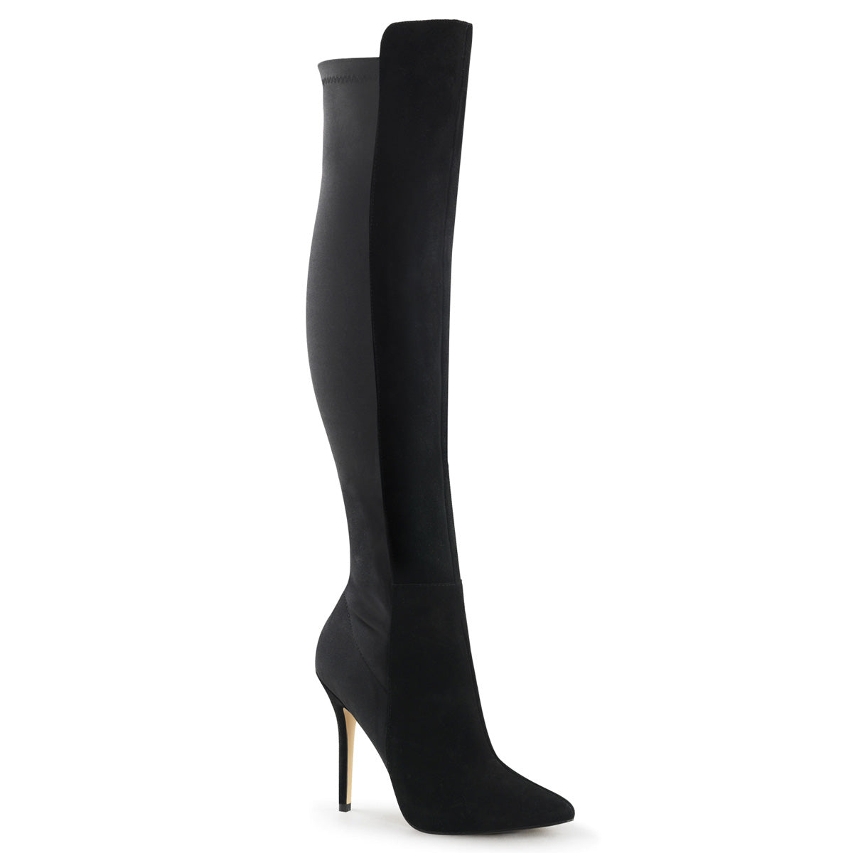 Pleaser Womens Boots. AMUSE-2018 BLK Wildleder-Nylon