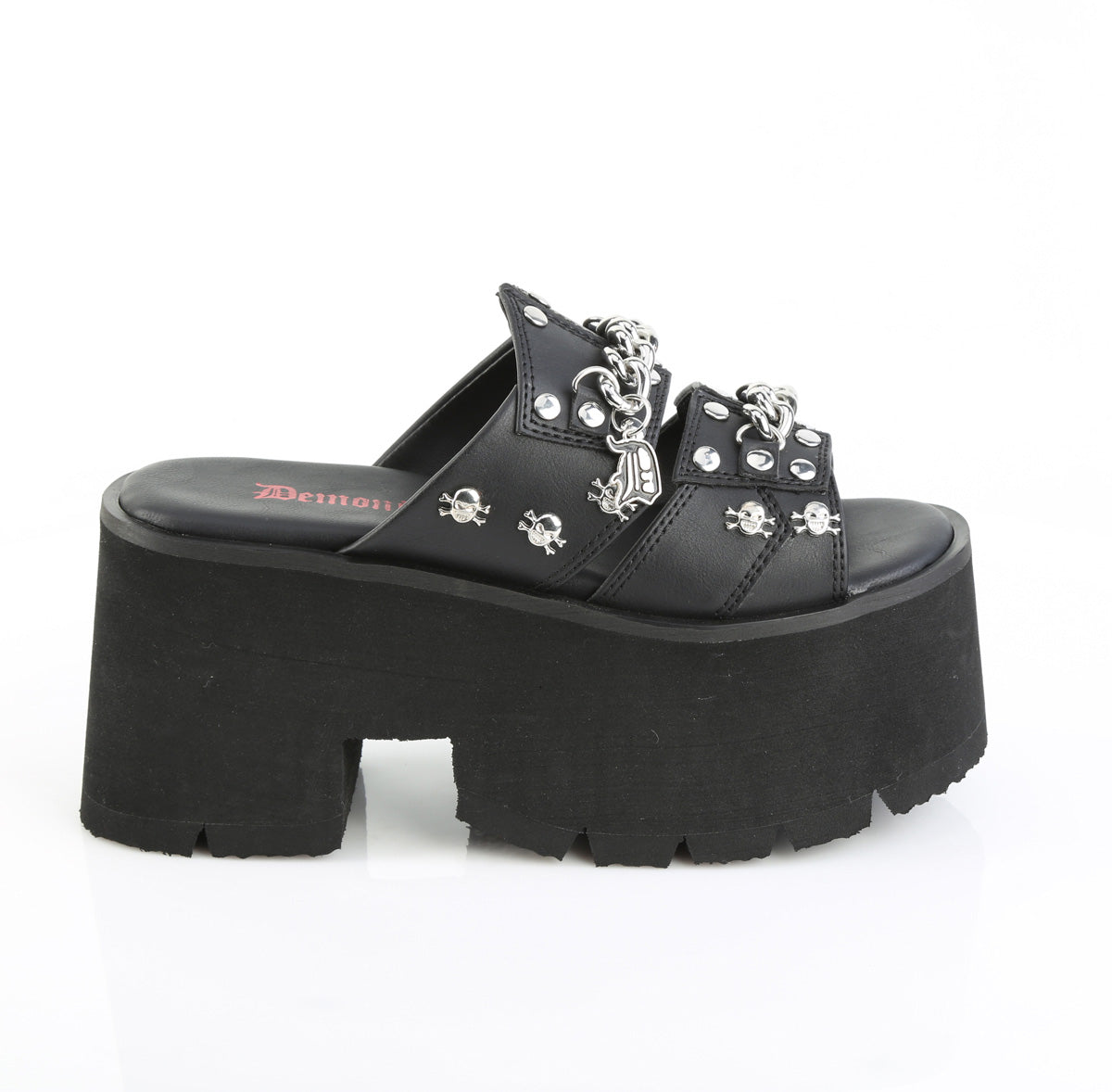 DemoniaCult Women's Sandals ASHES-08 Blk Vegan Leather