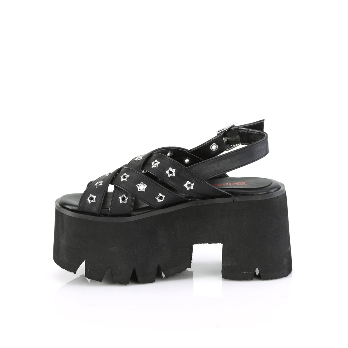 DemoniaCult Sandalen ASHES-12 BLK Vegan Leder