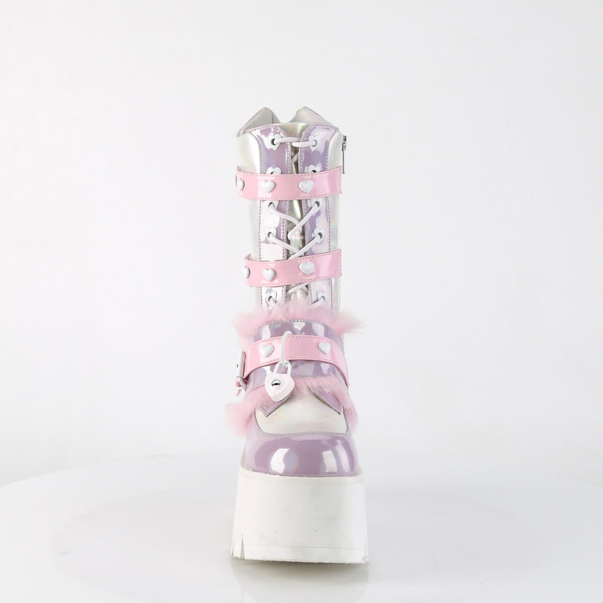 DemoniaCult Boots ASHES-120 B.Pink-Lavender Holographic Pat