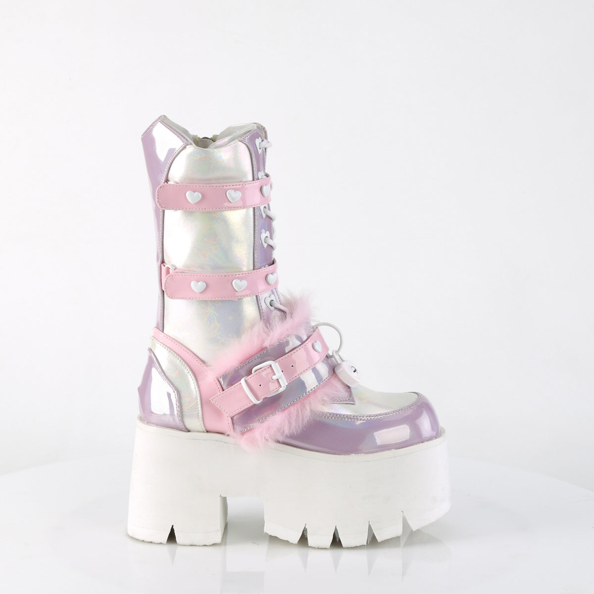 DemoniaCult Stiefel ASHES-120 B.Pink-Lavender Holographic Pat
