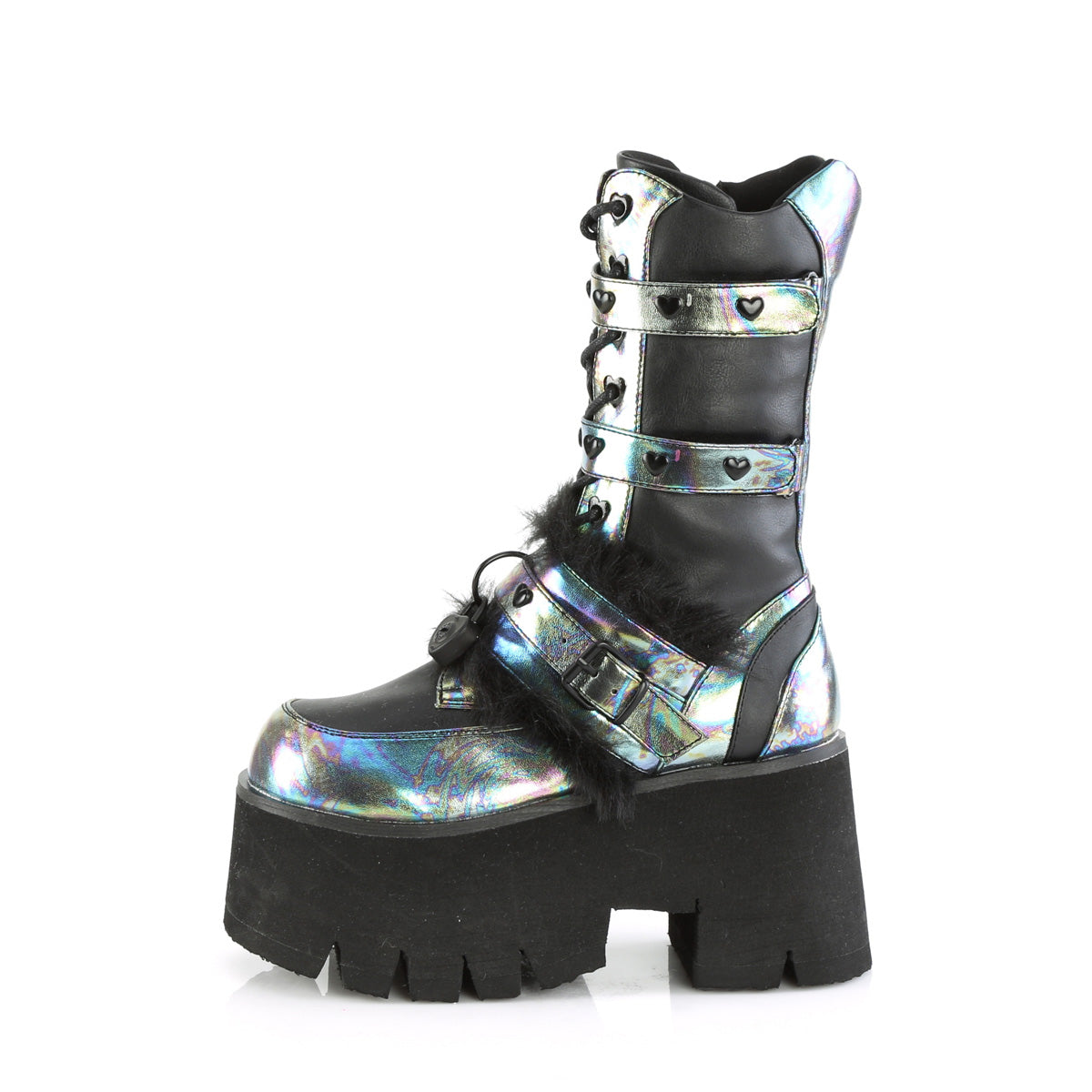 DemoniaCult Stiefel ASHES-120 BLK Vegan Le Green Multi Oil