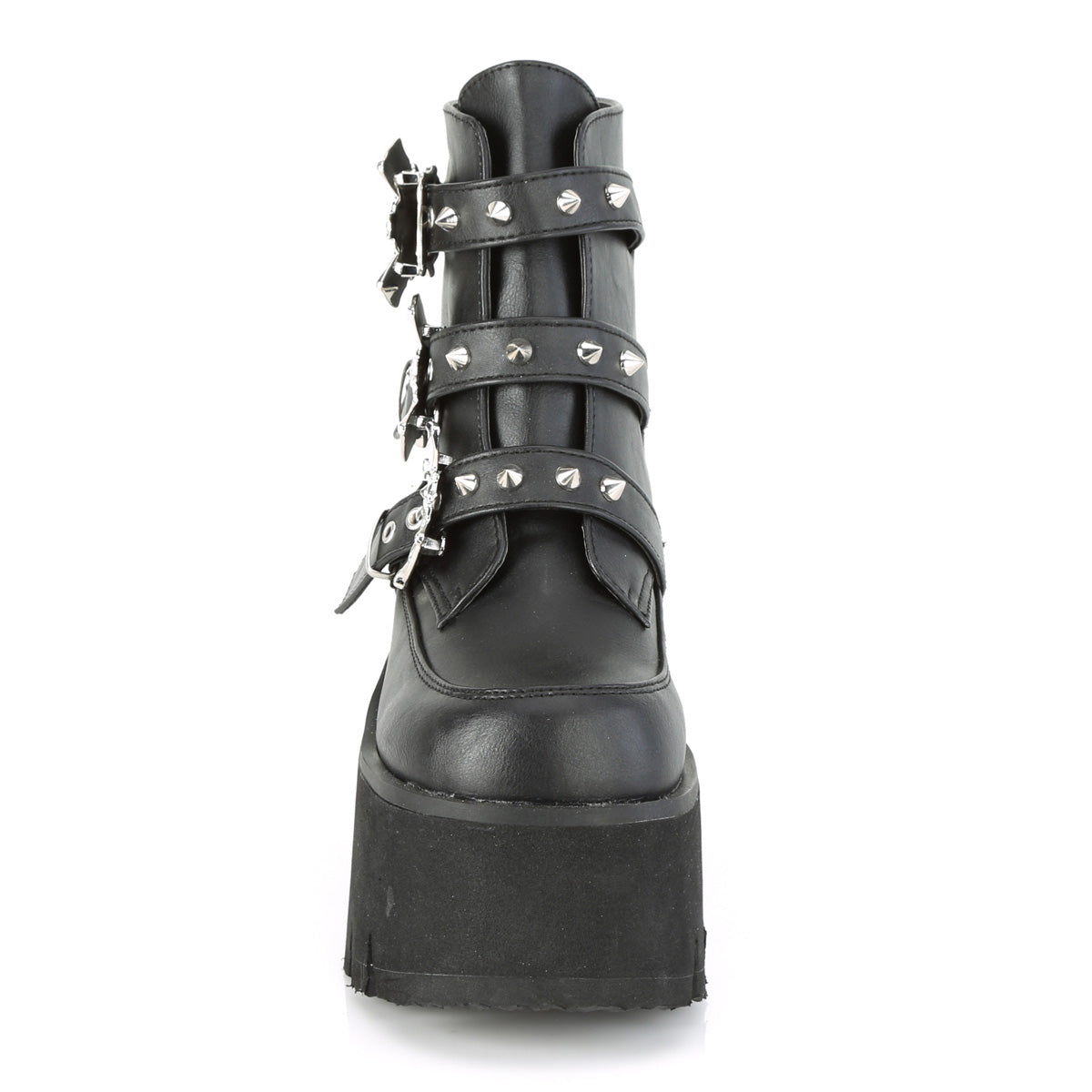 DemoniaCult Damenknöchelstiefel ASHES-55 BLK Vegan Leder