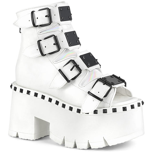DemoniaCult Frauen Sandalen ASHES-70 wht veganes Leder