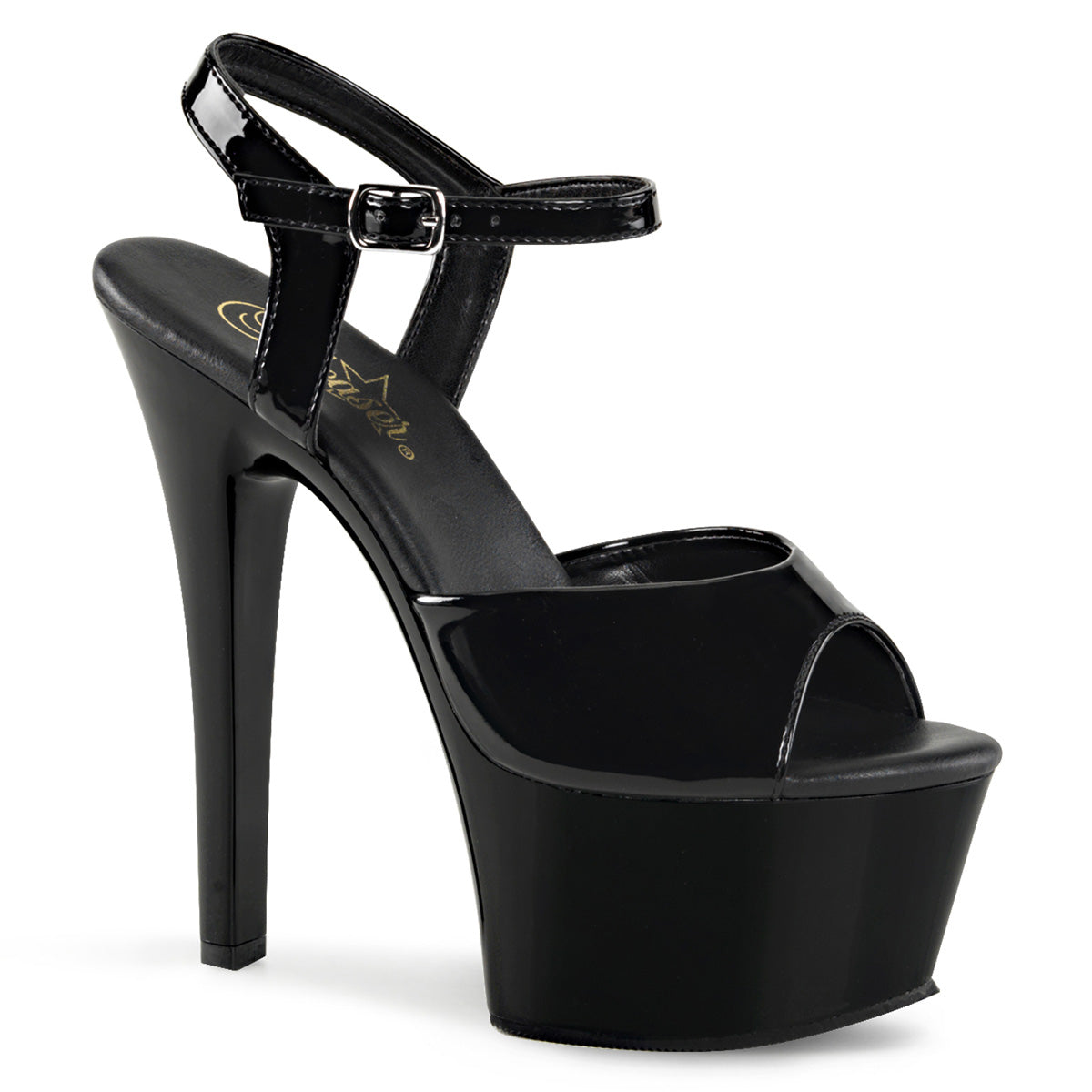 Pleaser Damen Sandalen ASPIRE-609 BLK Pat / BLK