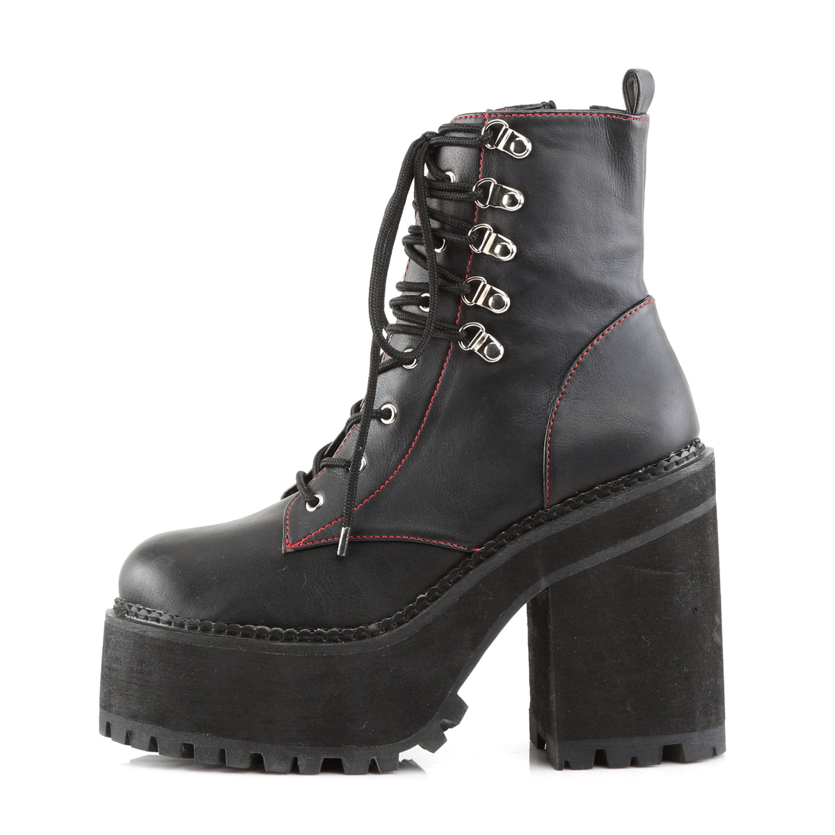 DemoniaCult Damenknöchelstiefel ASSAULT-100 BLK Vegan Leder