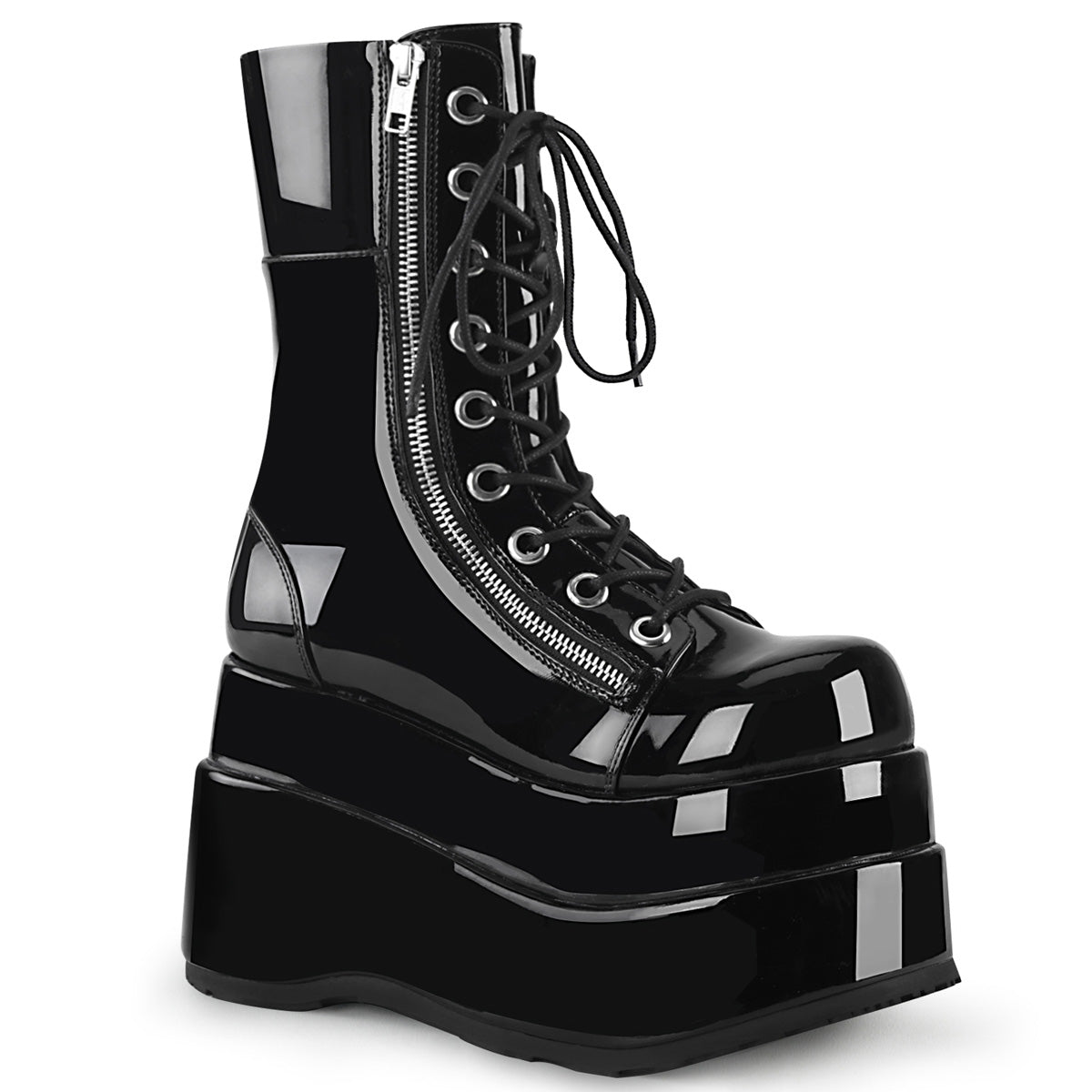 DemoniaCult Frauenstiefel BEAR-265 Blk Pat