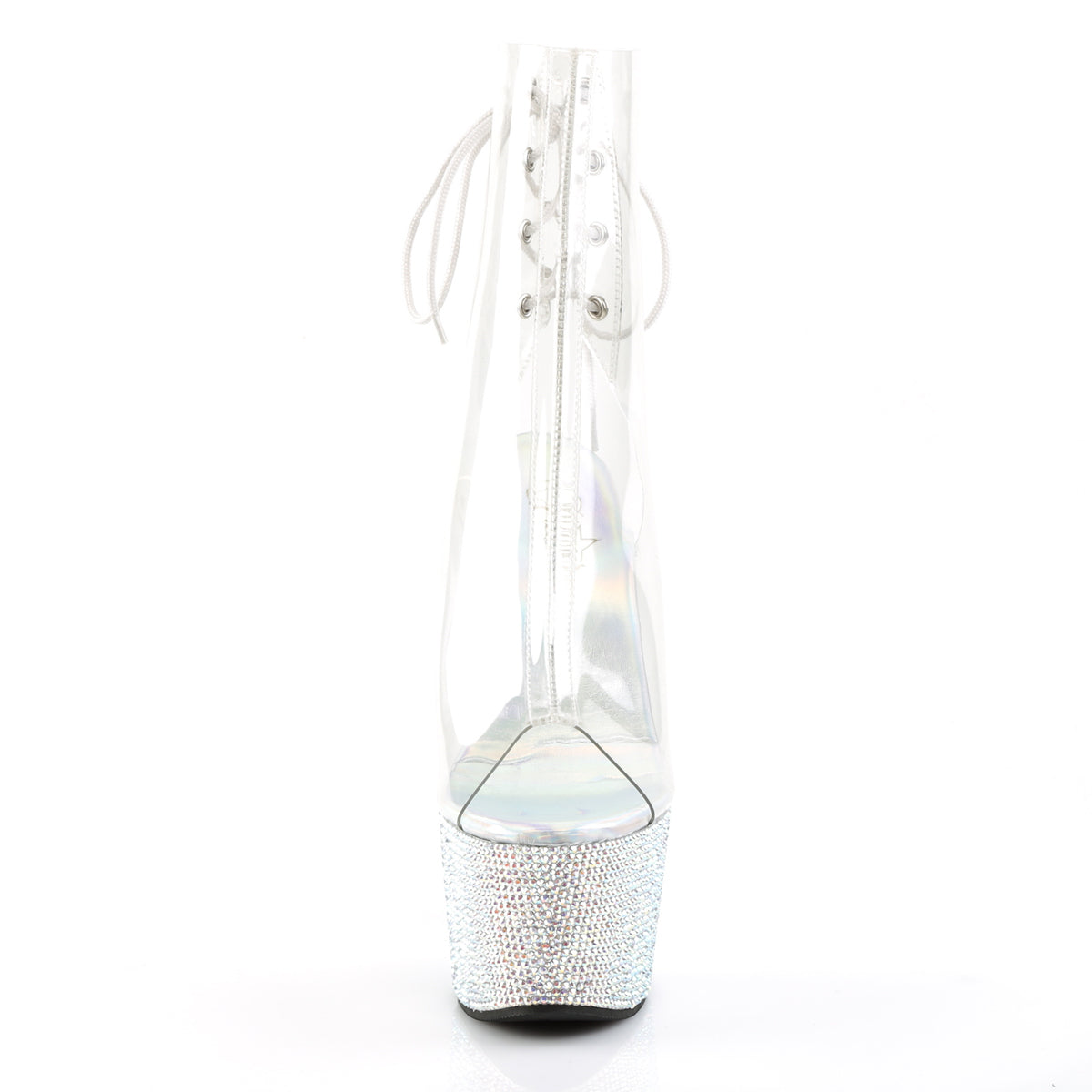 Pleaser Damen Knöchelstiefel BEJEWELED-1018DM-7 CLR / SLV Multi Rs