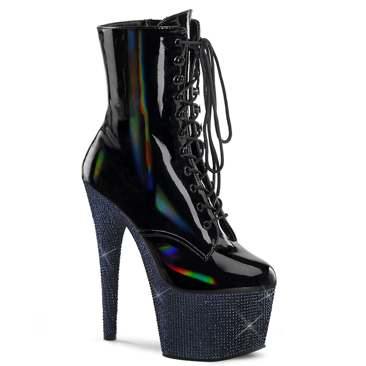 Pleaser Stiefeletten BEJEWELED-1020-7 BLK Holo Pat/Mitternacht BLK RS