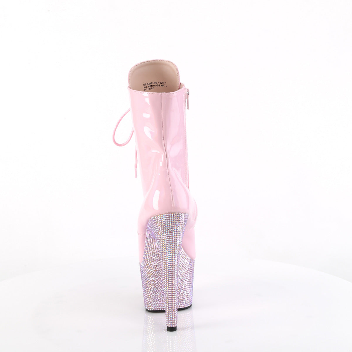 Pleaser Stiefeletten BEJEWELED-1020-7 B. Pink Holo Pat/b. Rosa Ab Rs