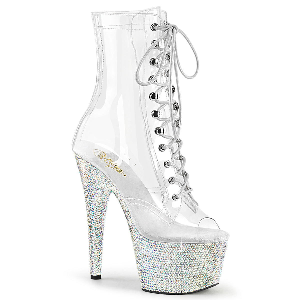 Pleaser Stiefeletten BEJEWELED-1021C-7 CLR-RS/SLV AB RS