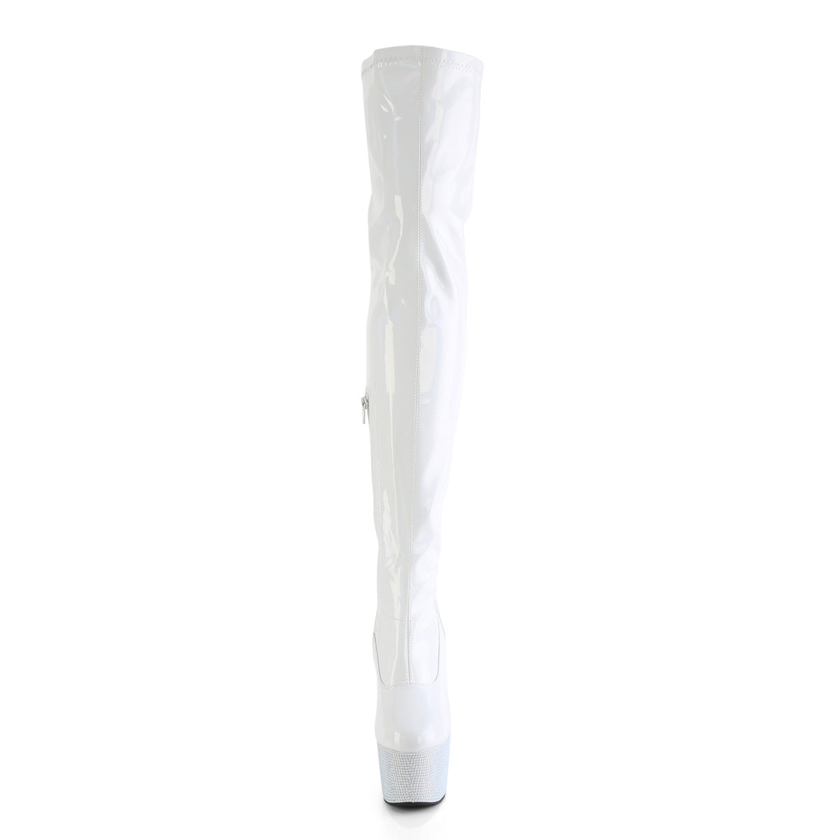 Pleaser Stiefel BEJEWELED-3000-7 WHT STR HOLO PAT/WHT RS
