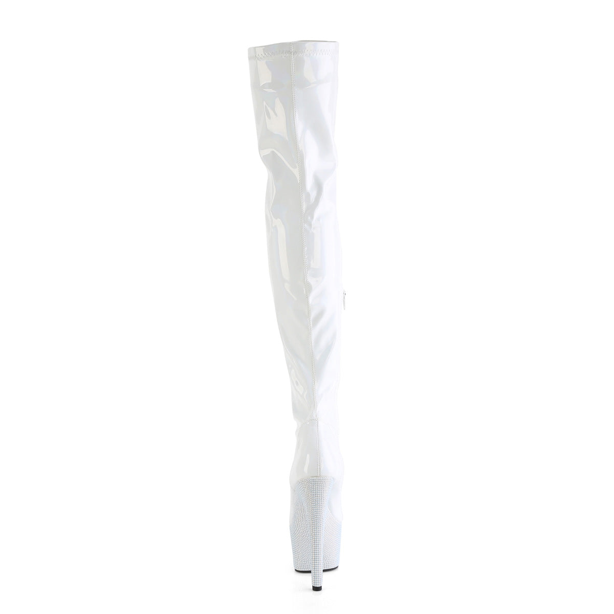 Pleaser Stiefel BEJEWELED-3000-7 WHT STR HOLO PAT/WHT RS