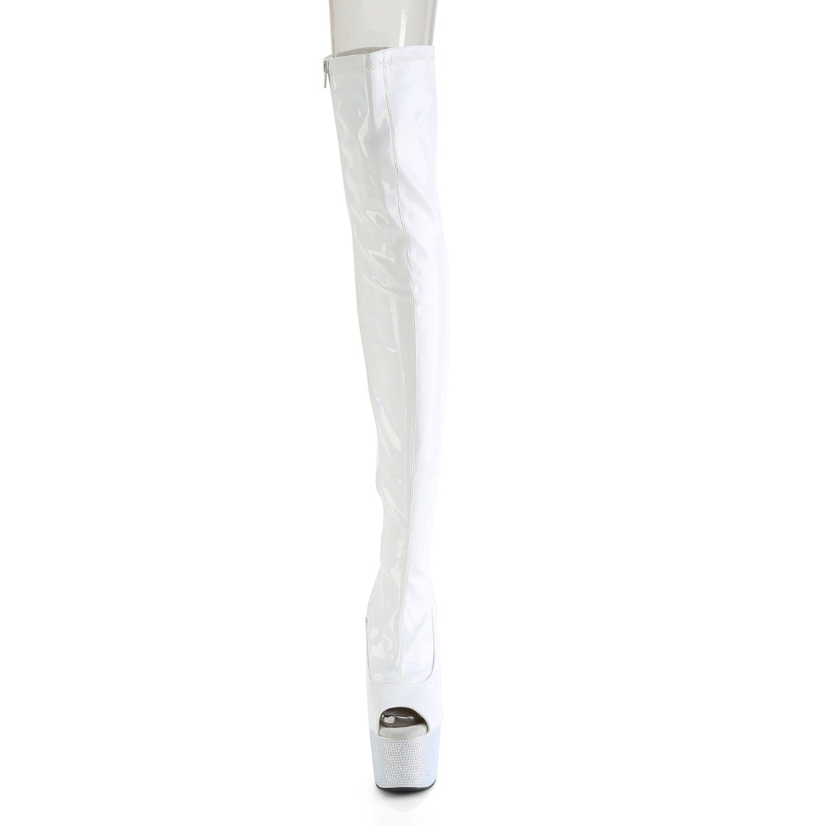 Pleaser Stiefel BEJEWELED-3011-7 WHT STR HOLO PAT/WHT RS