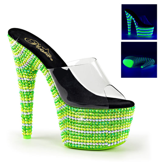 Pleaser Damen  BEJEWELED-701uv CLR/Neon Multi Green