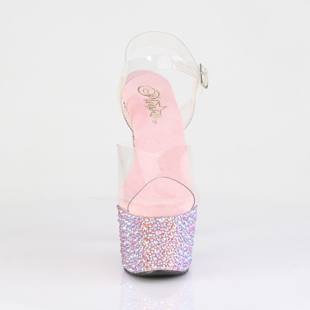 Pleaser Women's Platform Shoes BEJEWELED-708MS Clr/B. Pink Multi RS