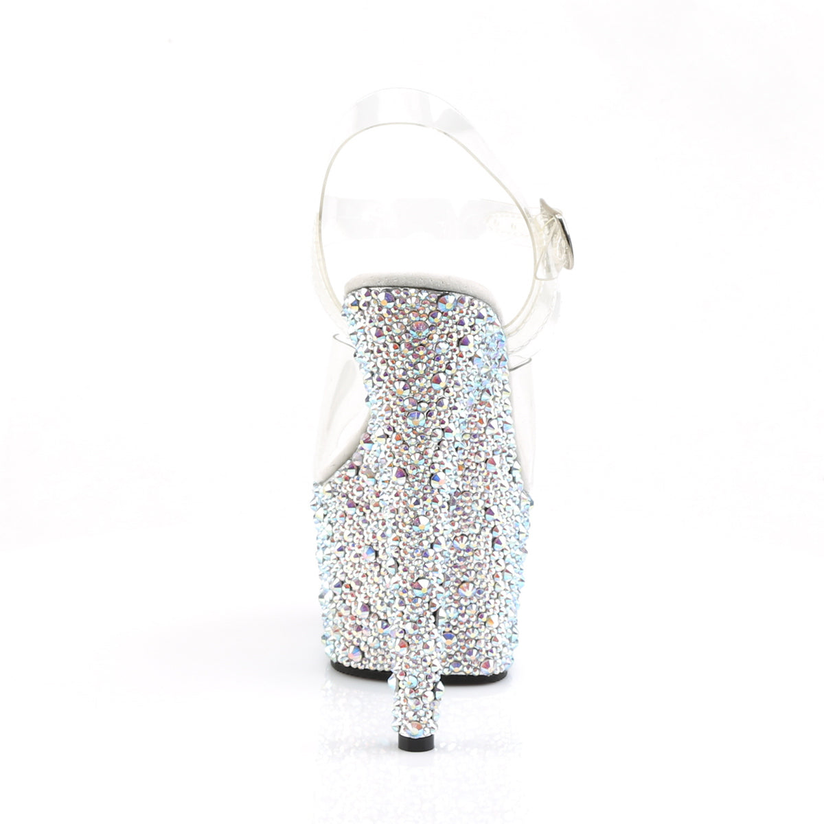 Pleaser Women's Platform Shoes BEJEWELED-708MS Clr/Slv Multi RS