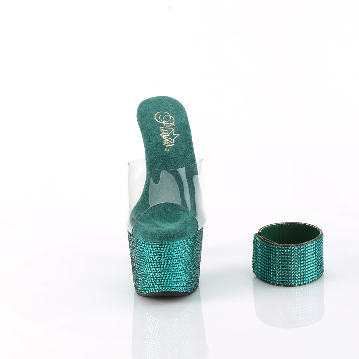 Pleaser Women's Platform Shoes BEJEWELED-712RS Clr/Green RS
