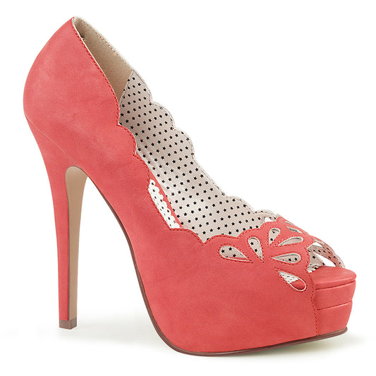 Pin Up Couture Frauenpumpen BELLA-30 Coral Faux Leder
