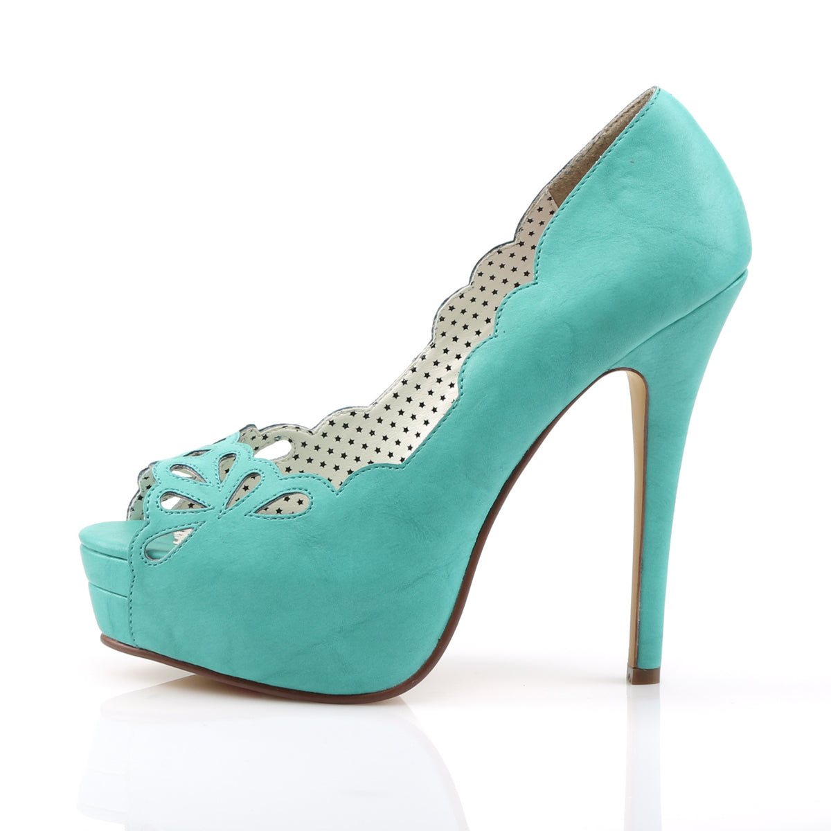 Pin Up Couture Frauenpumpen BELLA-30 TEAL-FAUX-Leder