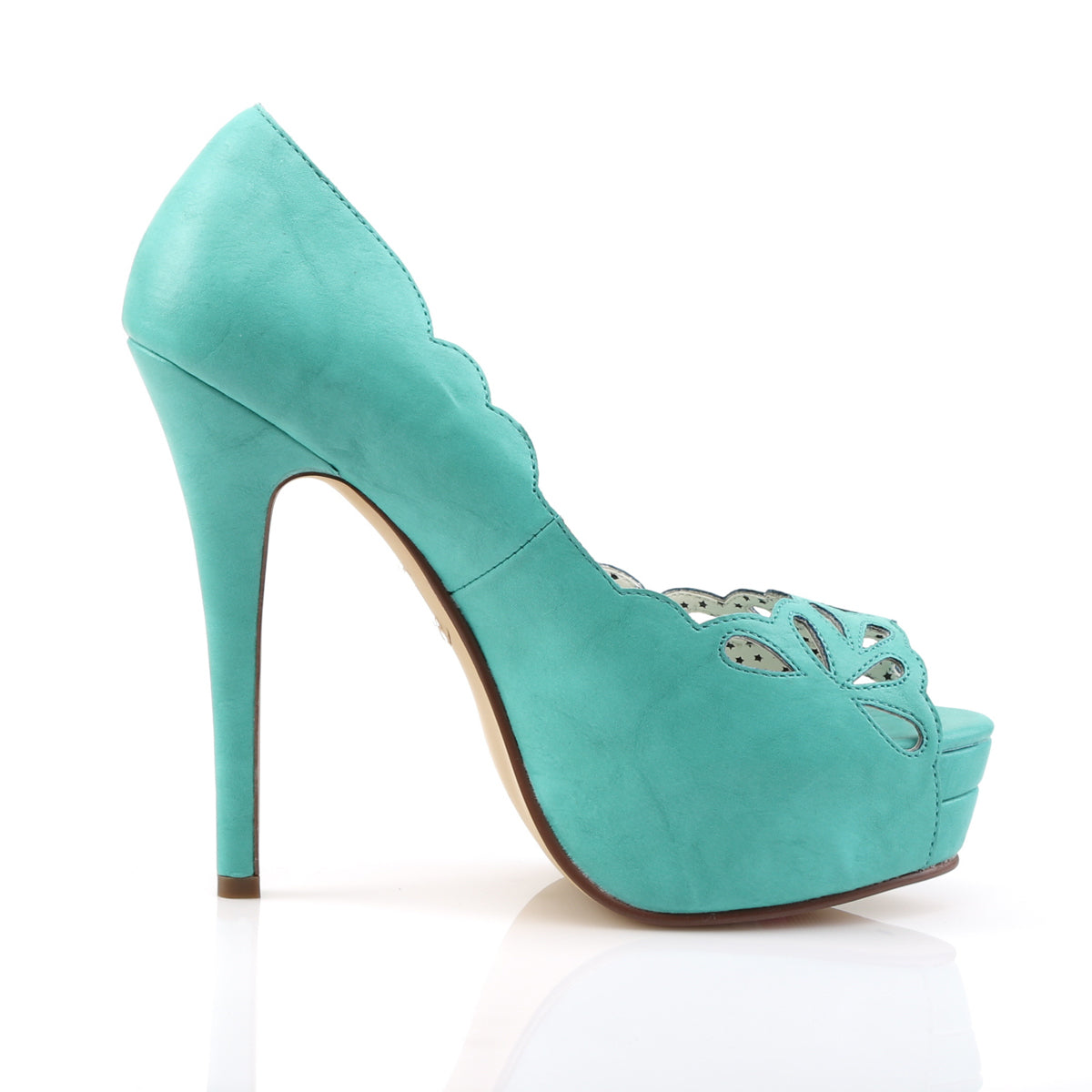 Pin Up Couture Frauenpumpen BELLA-30 TEAL-FAUX-Leder