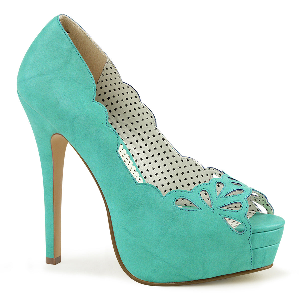 Pin Up Couture Frauenpumpen BELLA-30 TEAL-FAUX-Leder
