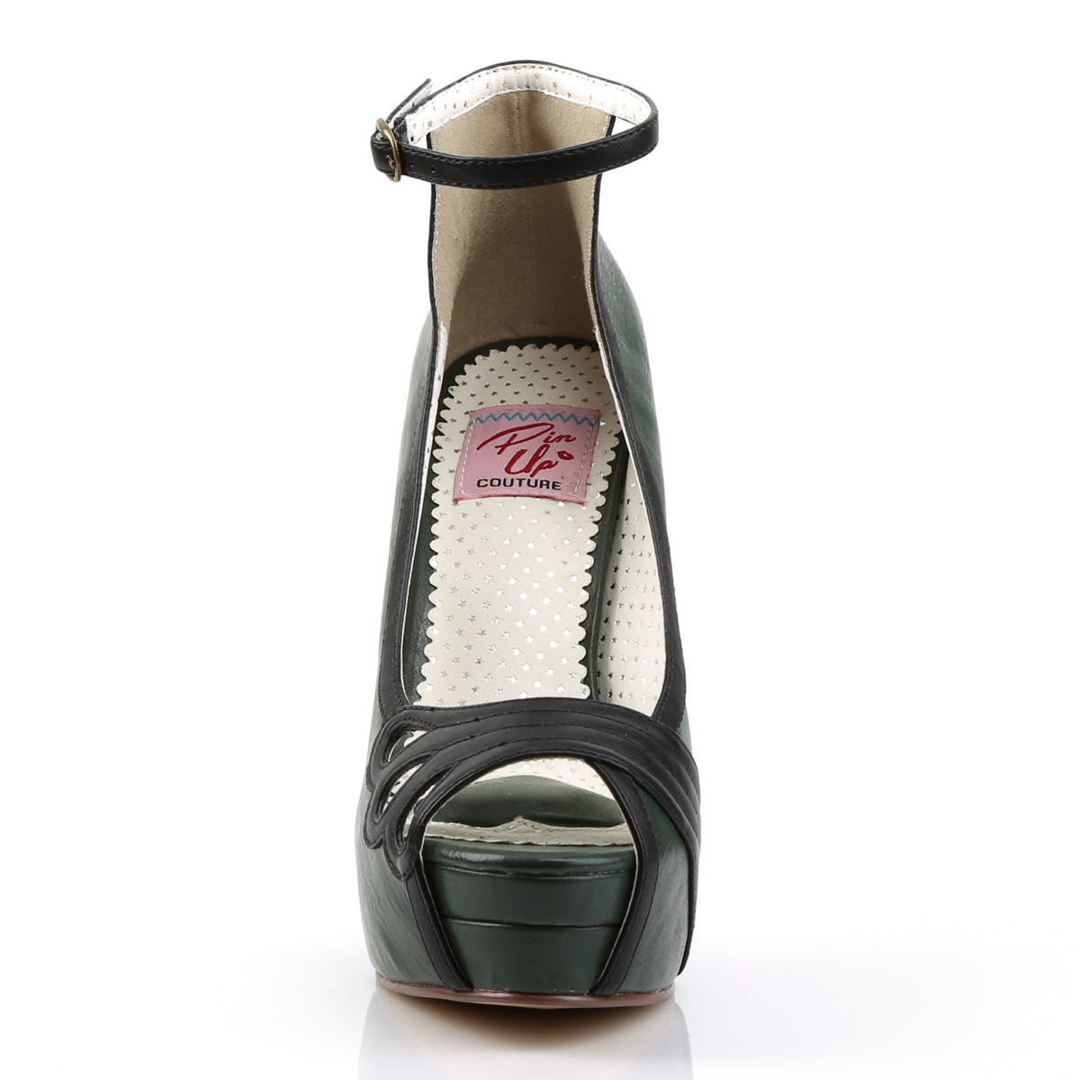 Pin Up Couture Frauenpumpen BELLA-31 D. GREEN-BLK FAUX Leder