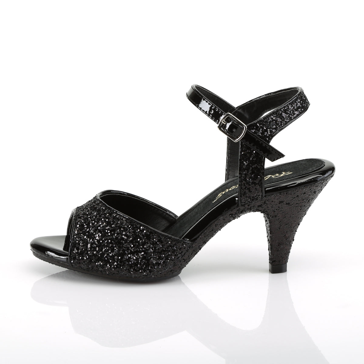Fabulicious Damen Sandalen BELLE-309G BLK Glitter / BLK Glitter
