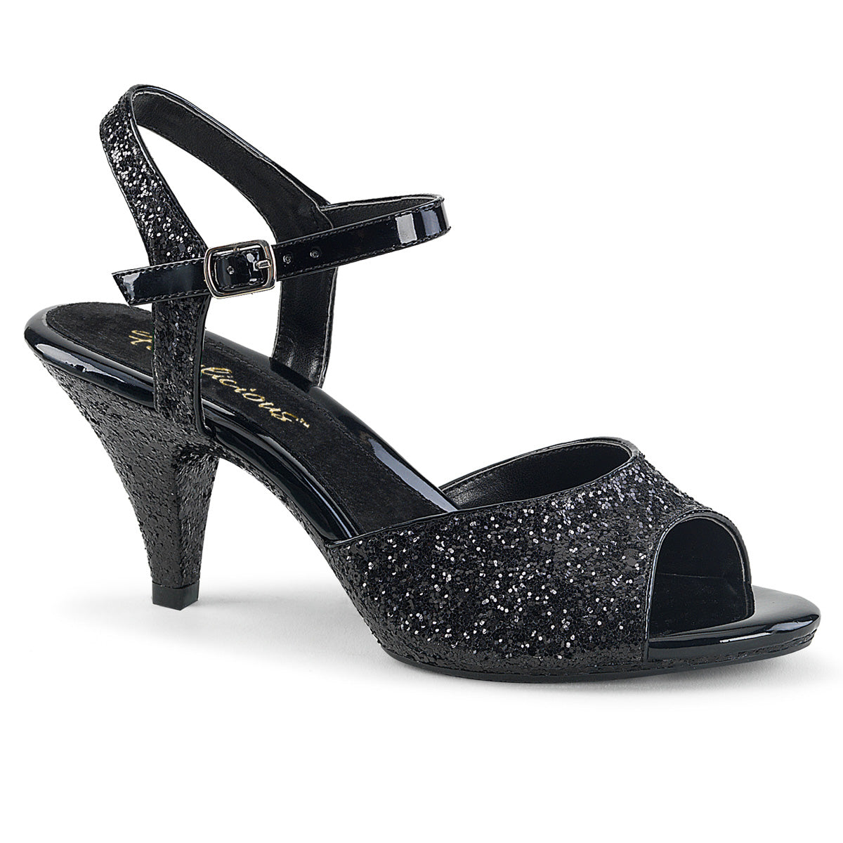 Fabulicious Damen Sandalen BELLE-309G BLK Glitter / BLK Glitter