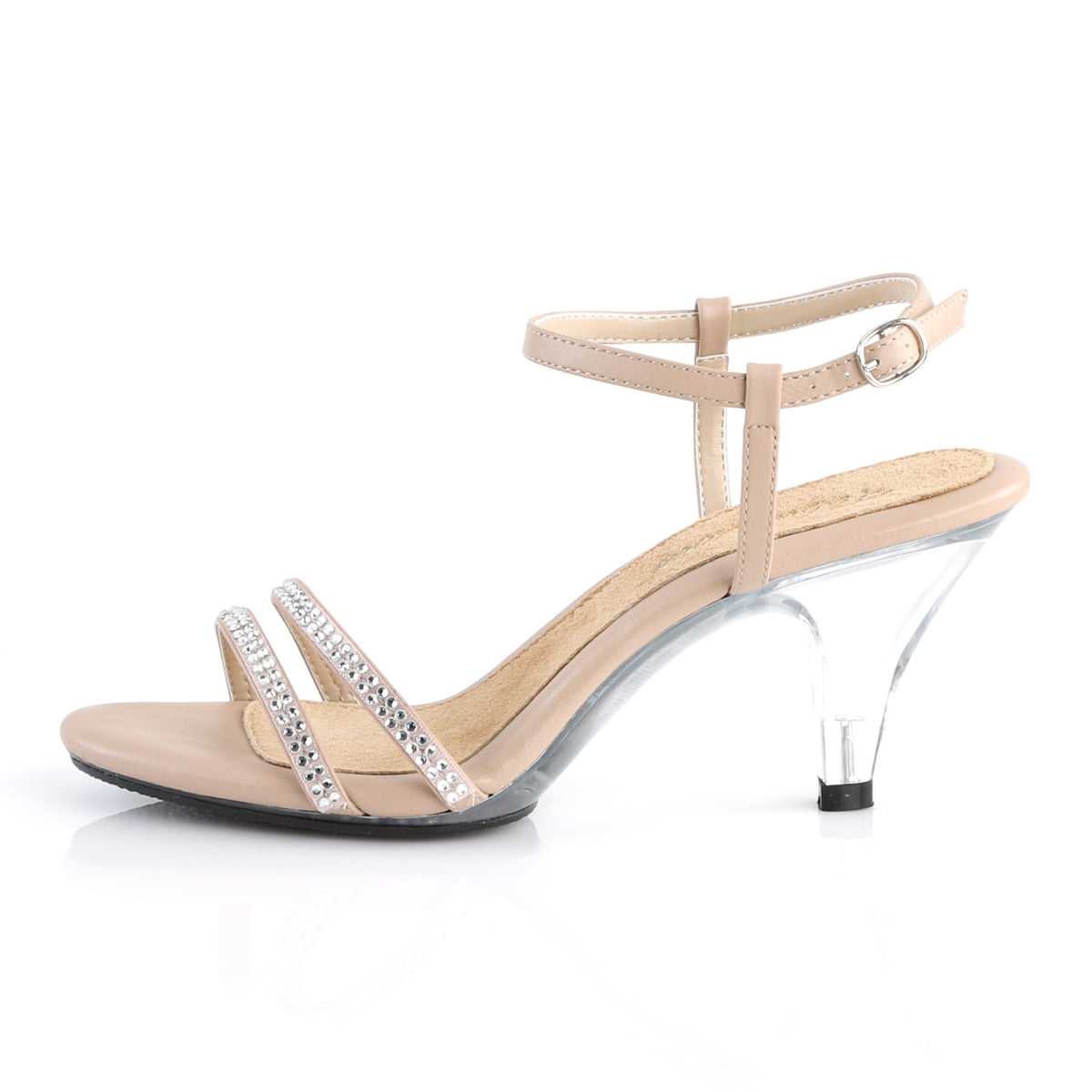 Fabulicious Womens Sandals BELLE-316 Nude Faux Leather/Clr