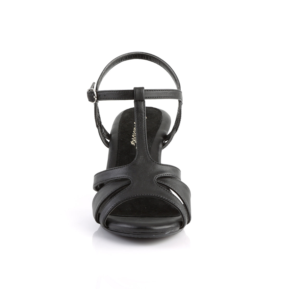 Fabulicious Womens Sandals BELLE-322 Blk Faux Leather/Blk Matte