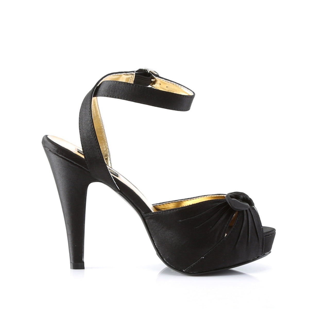 Pin Up Couture Womens Pumps BETTIE-04 Blk Satin