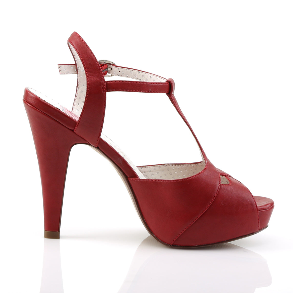 Pin Up Couture Womens Pumps BETTIE-23 Red Faux Leather