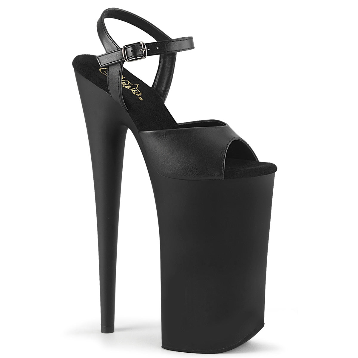 Pleaser Damen Sandalen BEYOND-009 BLK Faux Leder / BLK Matte